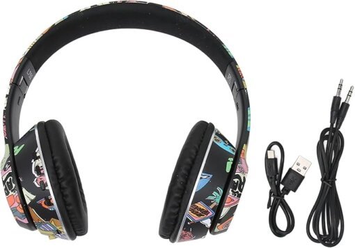⁦سماعات راس بلوتوث L750 جرافيتي للالعاب مع مصباح RGB ودعم بطاقة الذاكرة ووضع الخط وسماعات راس لاسلكية مع ميكروفون للكمبيوتر الشخصي⁩ - الصورة ⁦2⁩