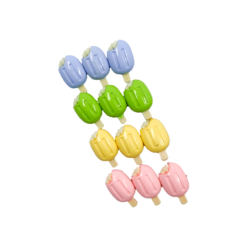 مجموعة مشابك شعر بتصميم آيس كريم - Ice Cream Hair Clips Set