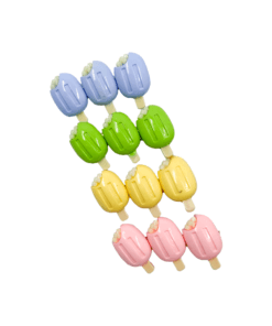 مجموعة مشابك شعر بتصميم آيس كريم - Ice Cream Hair Clips Set