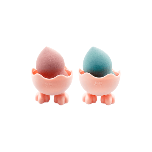 إسفنجة دمج المكياج مع حامل بتصميم لطيف - Beauty Blender Set