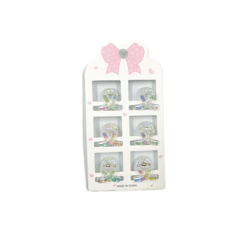 مجموعة مشابك شعر صغيرة بألوان هولوغرافيك - Hair Clips Set