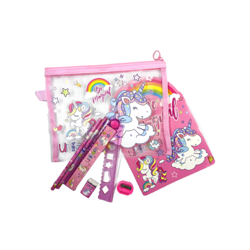 طقم أدوات مكتبية على شكل يونيكورن - Unicorn Stationery Set