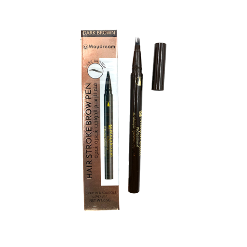 MayDream Hair Stroke Brow Pen – قلم رسم الحواجب شعرة شعرة بلون بني داكن