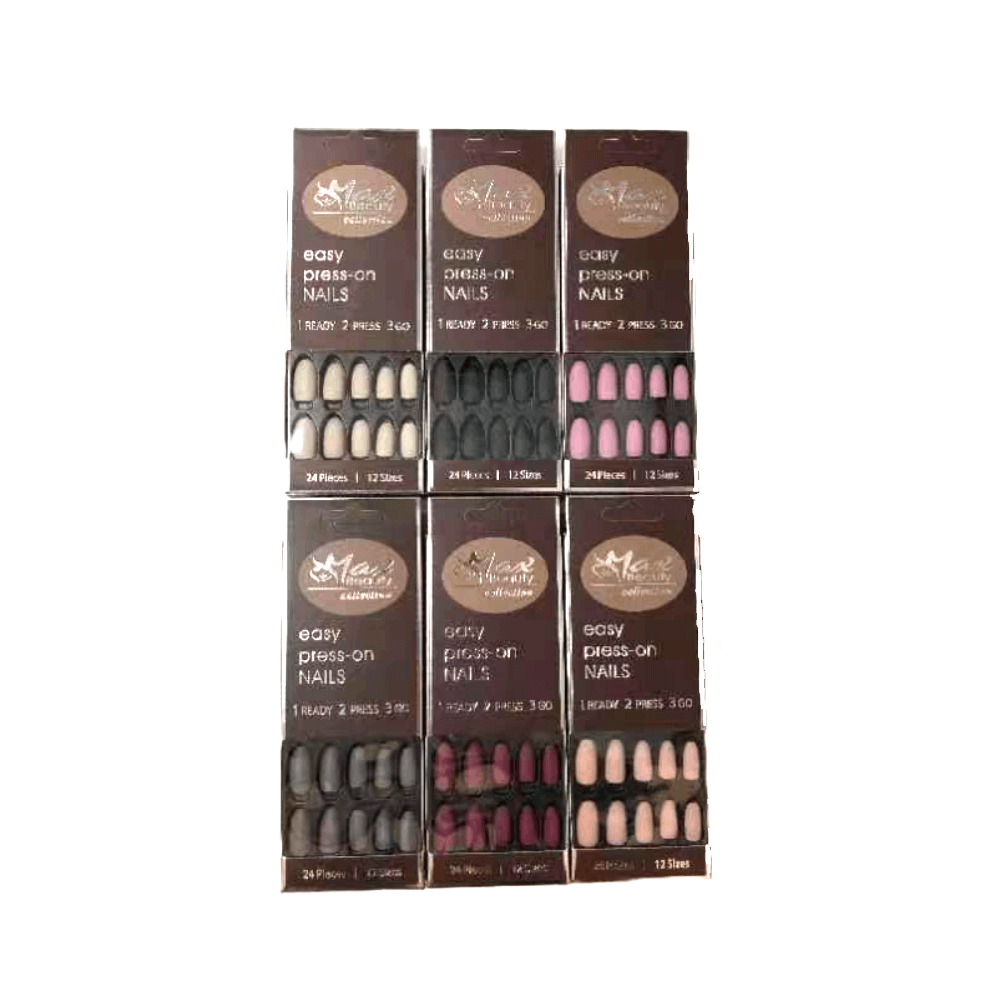 أظافر تركيب سريعة Max Beauty – 24 قطعة | Easy Press-On بألوان أنيقة